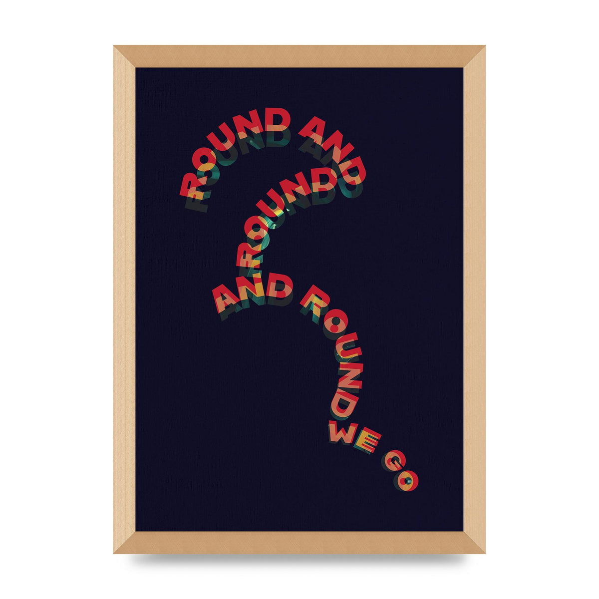Round And Round" Printed Poster - A3 framed