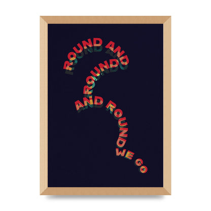 Round And Round" Printed Poster - A3 framed