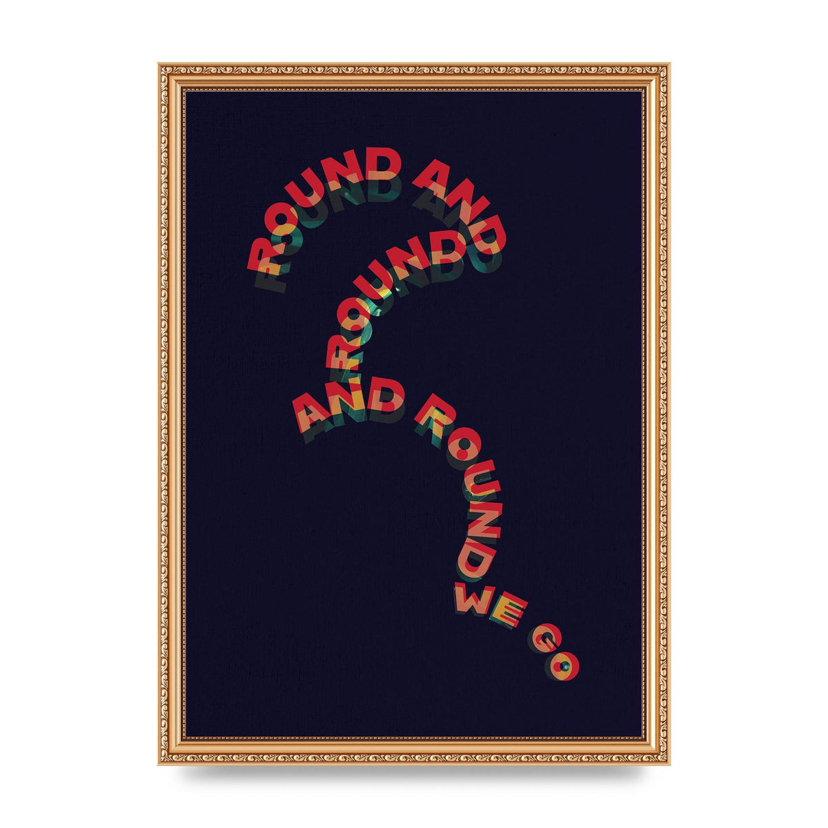 Round And Round" Printed Poster - A3 framed
