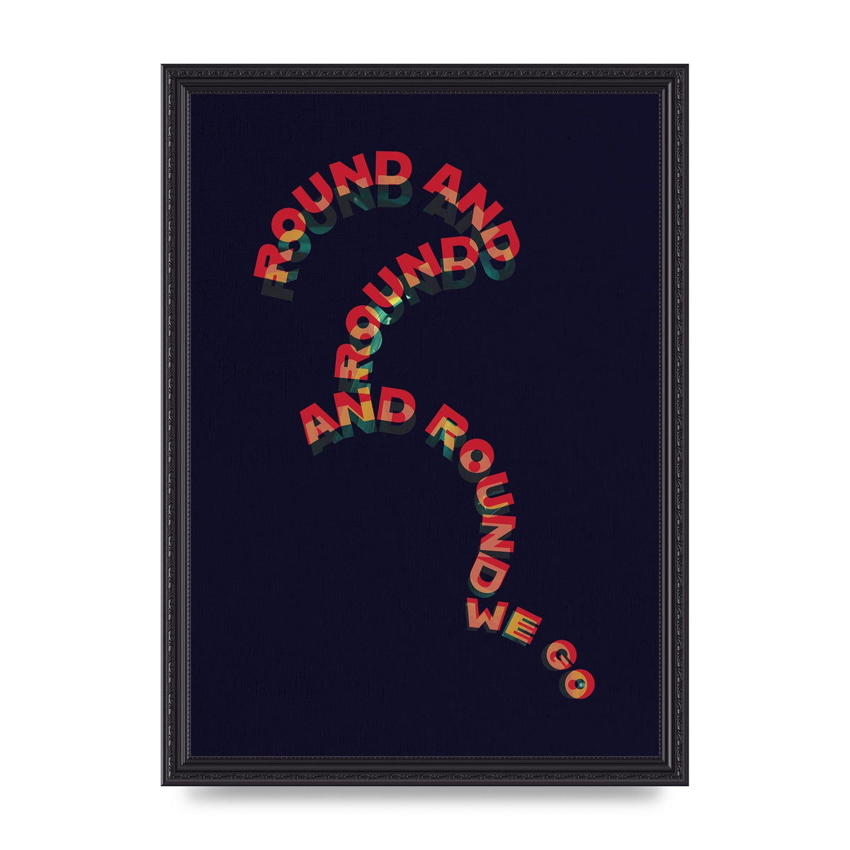 Round And Round" Printed Poster - A3 framed