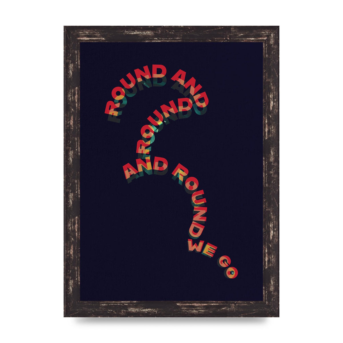 Round And Round" Printed Poster - A4 framed