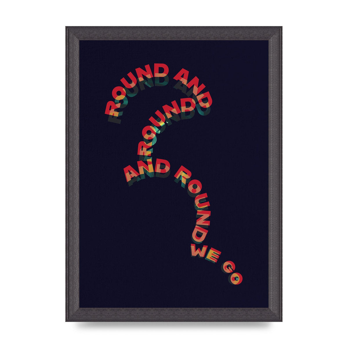 Round And Round" Printed Poster - A4 framed