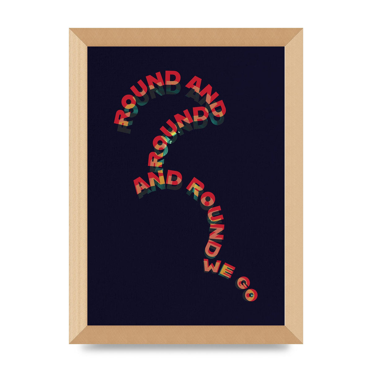 Round And Round" Printed Poster - A4 framed