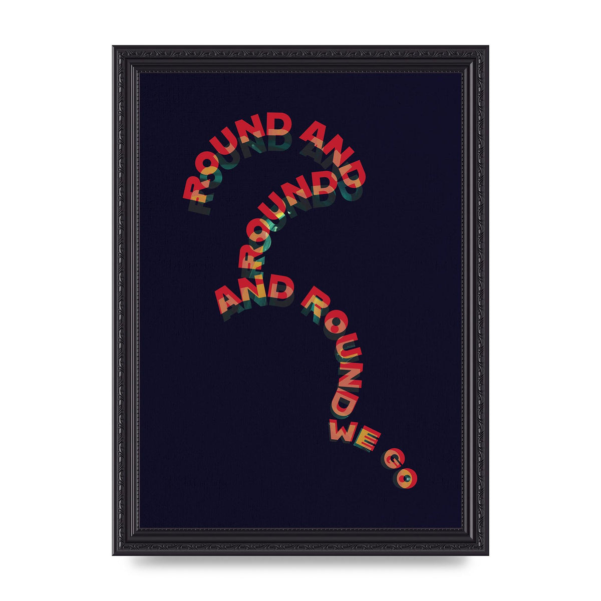 Round And Round" Printed Poster - A4 framed