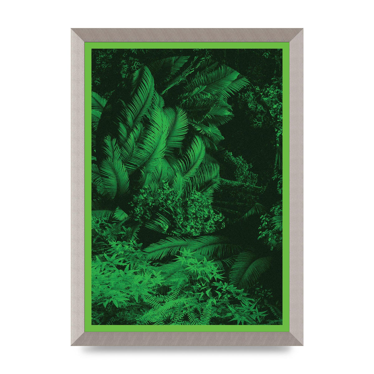 Deep Green Tropical Jungle Plants Art For The Home - A3 framed