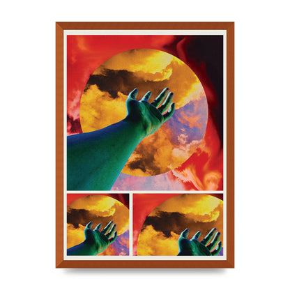 Reaching Hand Colour Printed Poster - A2 framed