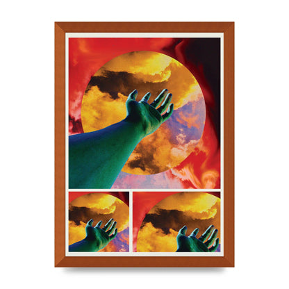 Reaching Hand Colour Printed Poster - A3 framed