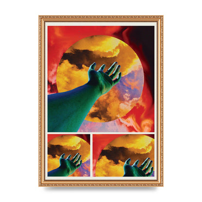 Reaching Hand Colour Printed Poster - A3 framed