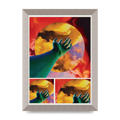 Reaching Hand Colour Printed Poster - A4 framed
