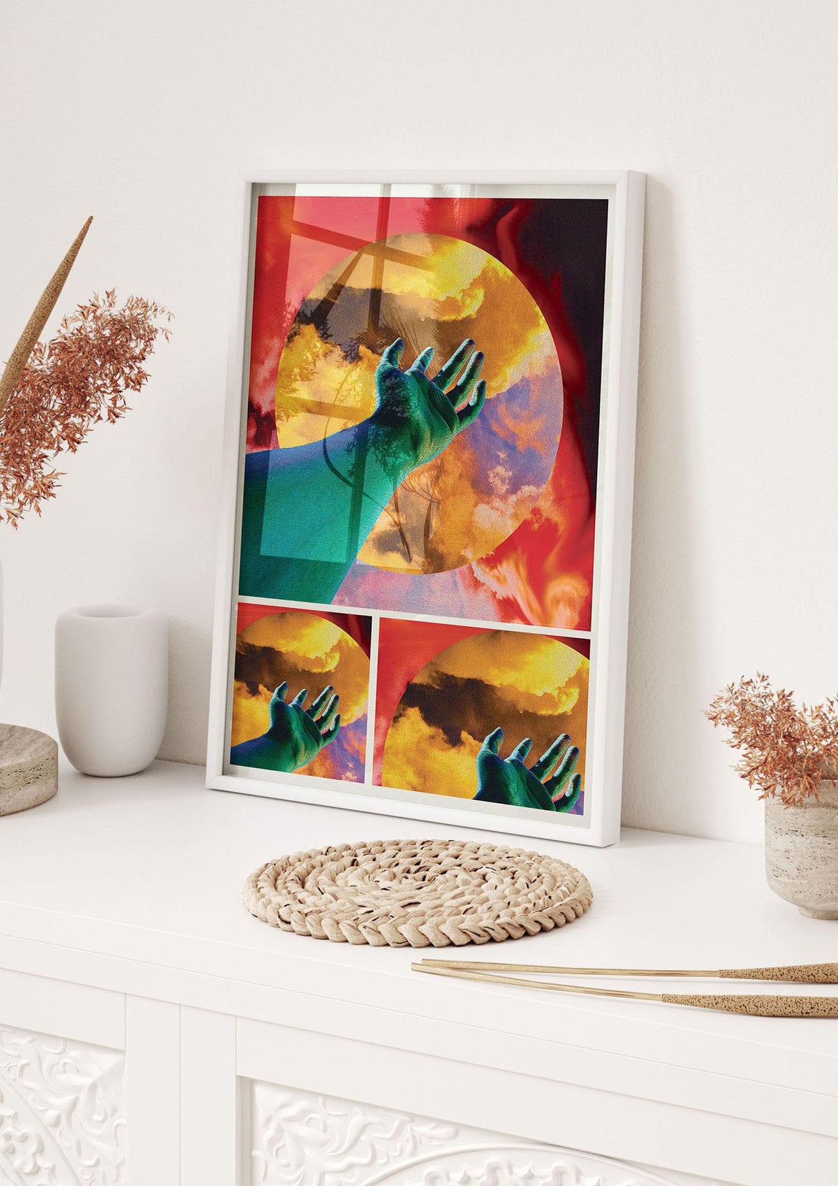 Reaching Hand Colour Printed Poster - hall 1