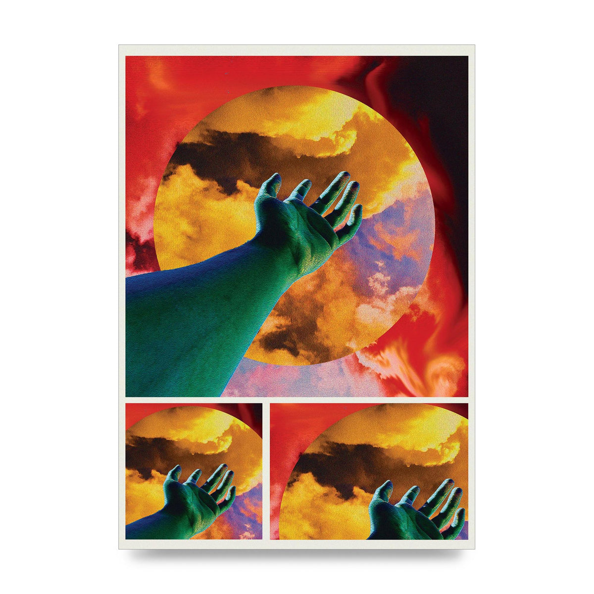 Reaching Hand Colour Printed Poster - unframed print