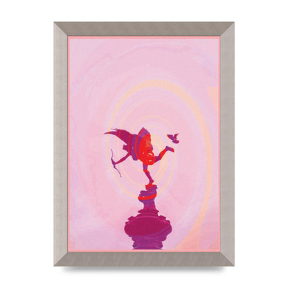 Bold Pink Trippy Statue Swirl Wall Art - A4 framed