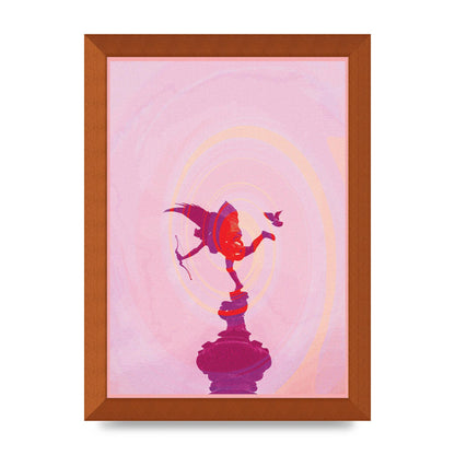 Bold Pink Trippy Statue Swirl Wall Art - A4 framed