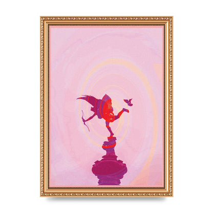 Bold Pink Trippy Statue Swirl Wall Art - A4 framed