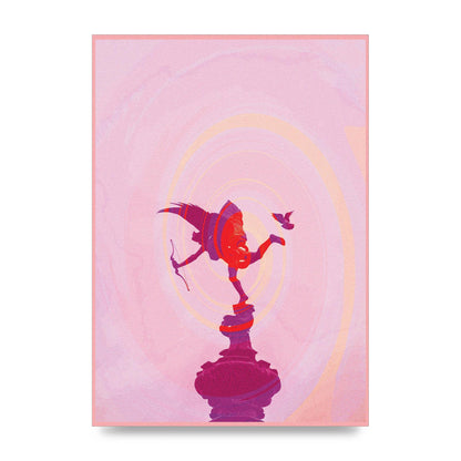 Bold Pink Trippy Statue Swirl Wall Art - unframed print