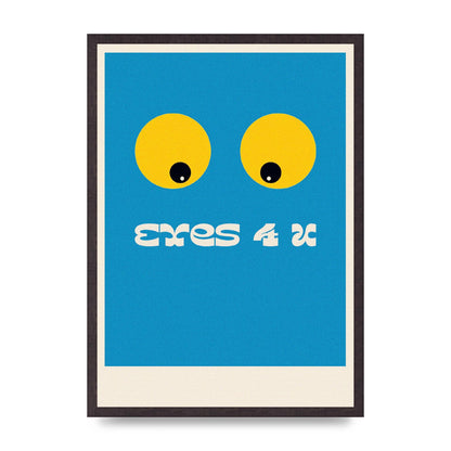 Eyes 4 U Cartoon 80's Game Style Retro Art For The Home - A2 framed