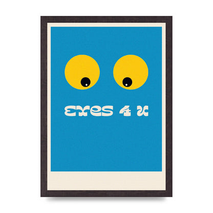 Eyes 4 U Cartoon 80's Game Style Retro Art For The Home - A3 framed