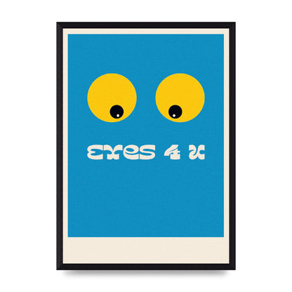 Eyes 4 U Cartoon 80's Game Style Retro Art For The Home - A3 framed