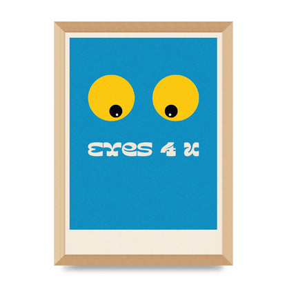 Eyes 4 U Cartoon 80's Game Style Retro Art For The Home - A3 framed