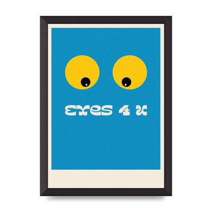 Eyes 4 U Cartoon 80's Game Style Retro Art For The Home - A3 framed