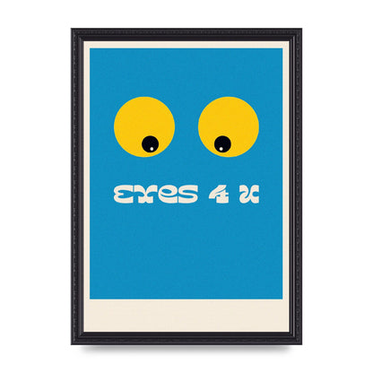 Eyes 4 U Cartoon 80's Game Style Retro Art For The Home - A3 framed