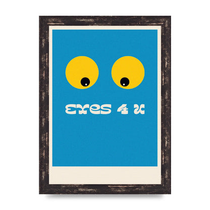 Eyes 4 U Cartoon 80's Game Style Retro Art For The Home - A4 framed