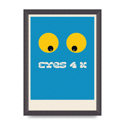Eyes 4 U Cartoon 80's Game Style Retro Art For The Home - A4 framed