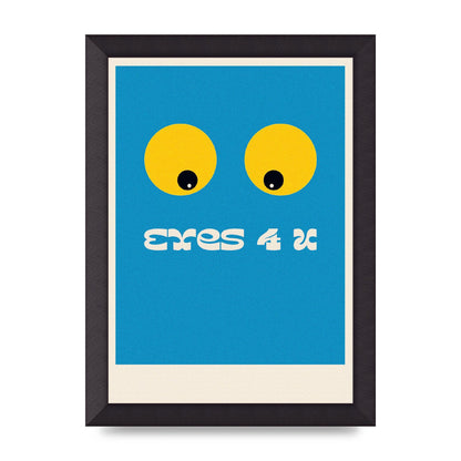 Eyes 4 U Cartoon 80's Game Style Retro Art For The Home - A4 framed