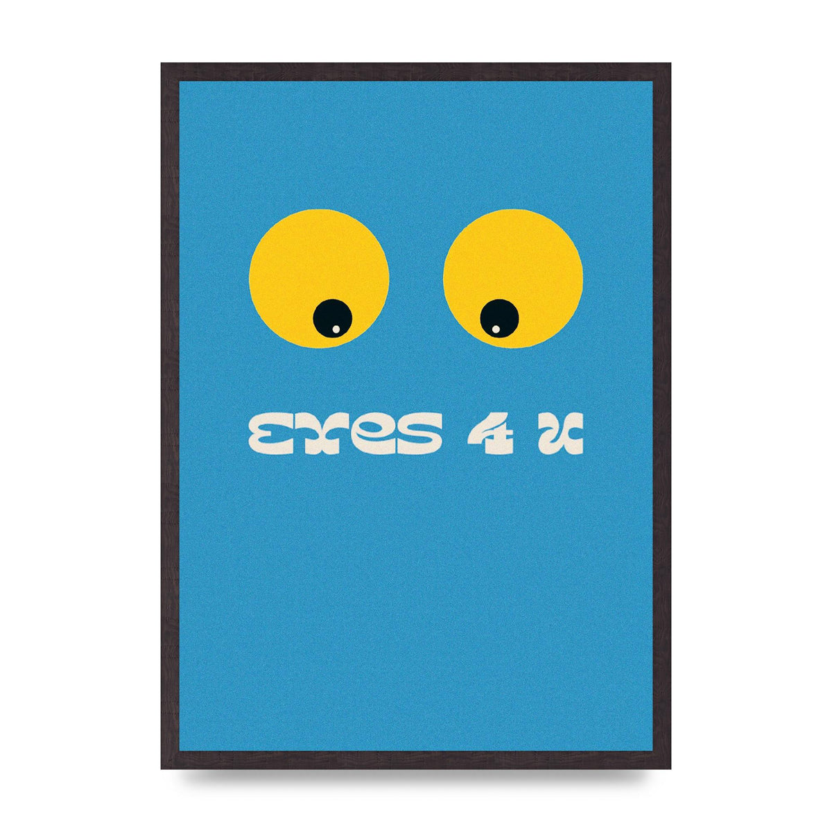 Eyes 4 U Cartoon 80's Game Style Retro Printed Poster - A2 framed