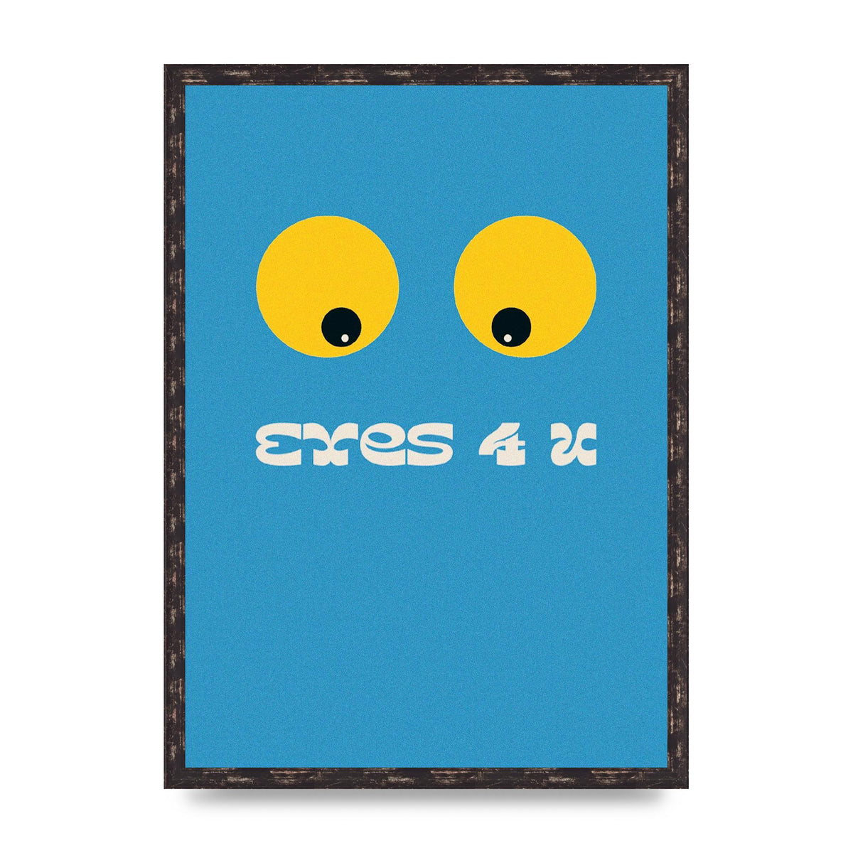 Eyes 4 U Cartoon 80's Game Style Retro Printed Poster - A2 framed