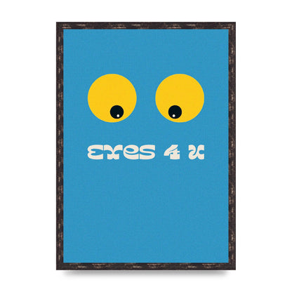 Eyes 4 U Cartoon 80's Game Style Retro Printed Poster - A2 framed