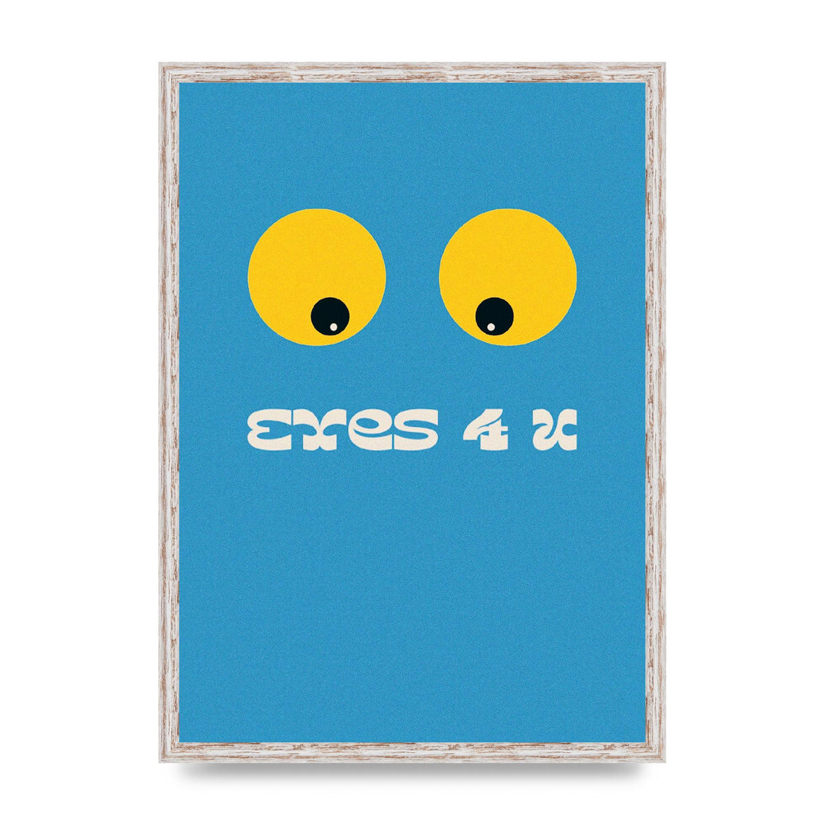 Eyes 4 U Cartoon 80's Game Style Retro Printed Poster - A2 framed