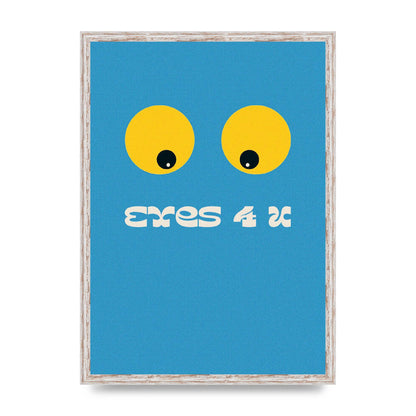 Eyes 4 U Cartoon 80's Game Style Retro Printed Poster - A2 framed
