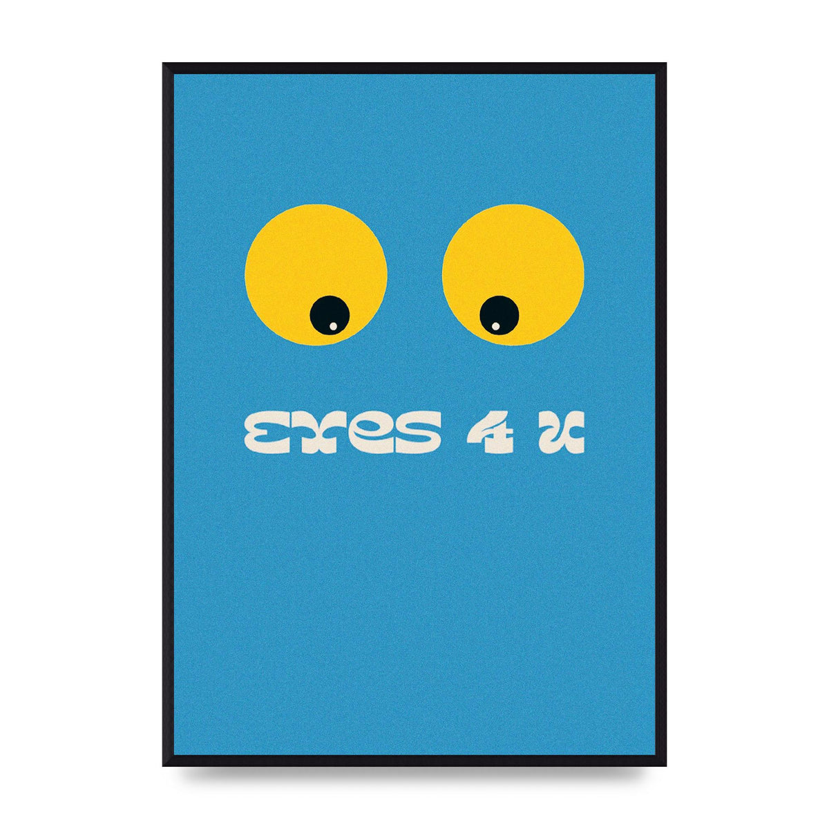 Eyes 4 U Cartoon 80's Game Style Retro Printed Poster - A2 framed