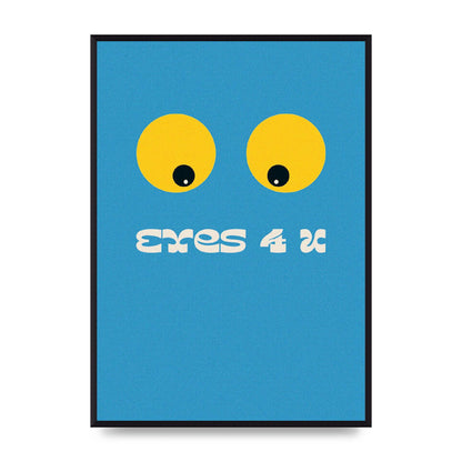 Eyes 4 U Cartoon 80's Game Style Retro Printed Poster - A2 framed