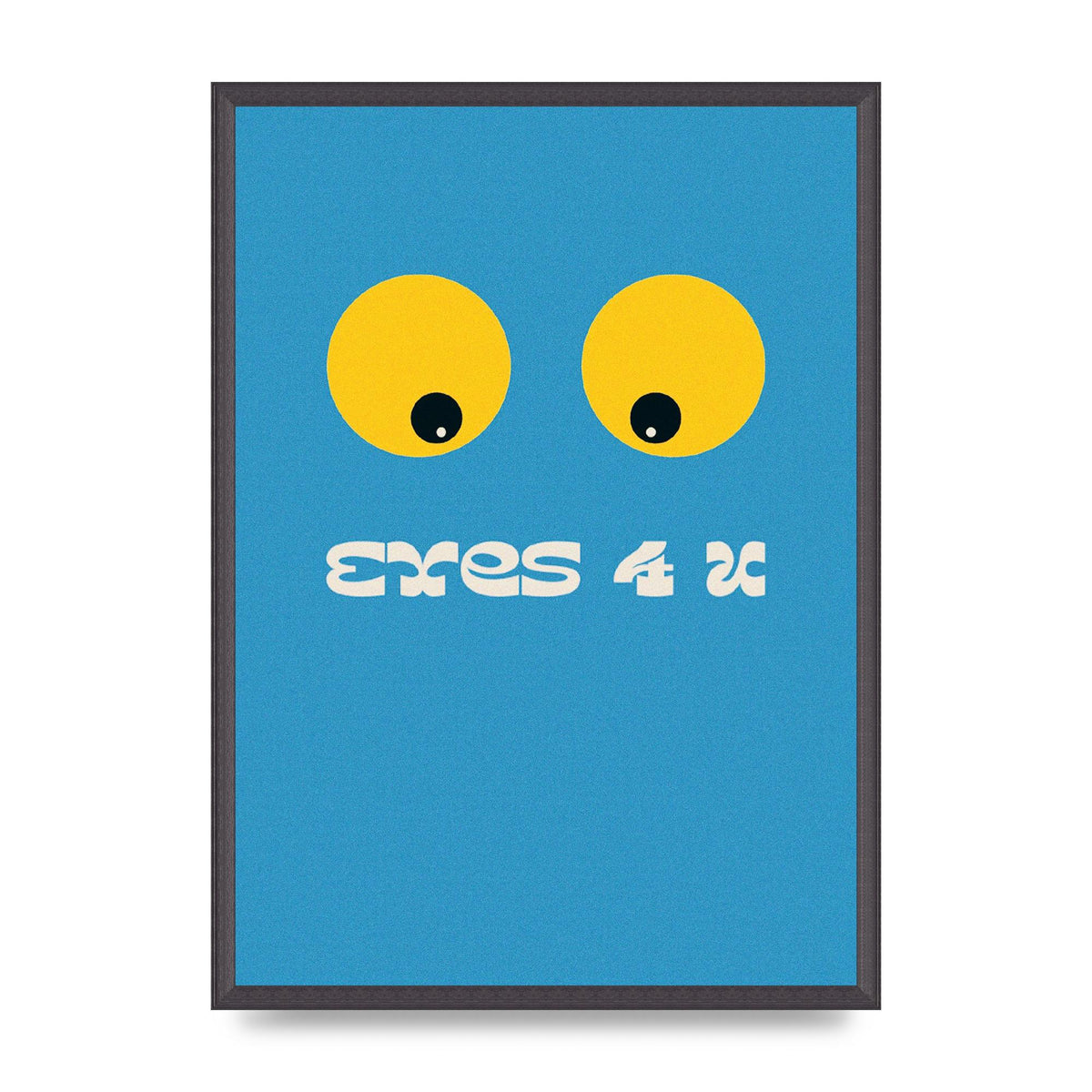 Eyes 4 U Cartoon 80's Game Style Retro Printed Poster - A2 framed
