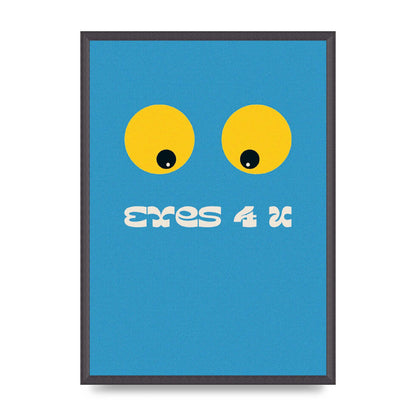 Eyes 4 U Cartoon 80's Game Style Retro Printed Poster - A2 framed