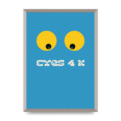 Eyes 4 U Cartoon 80's Game Style Retro Printed Poster - A2 framed