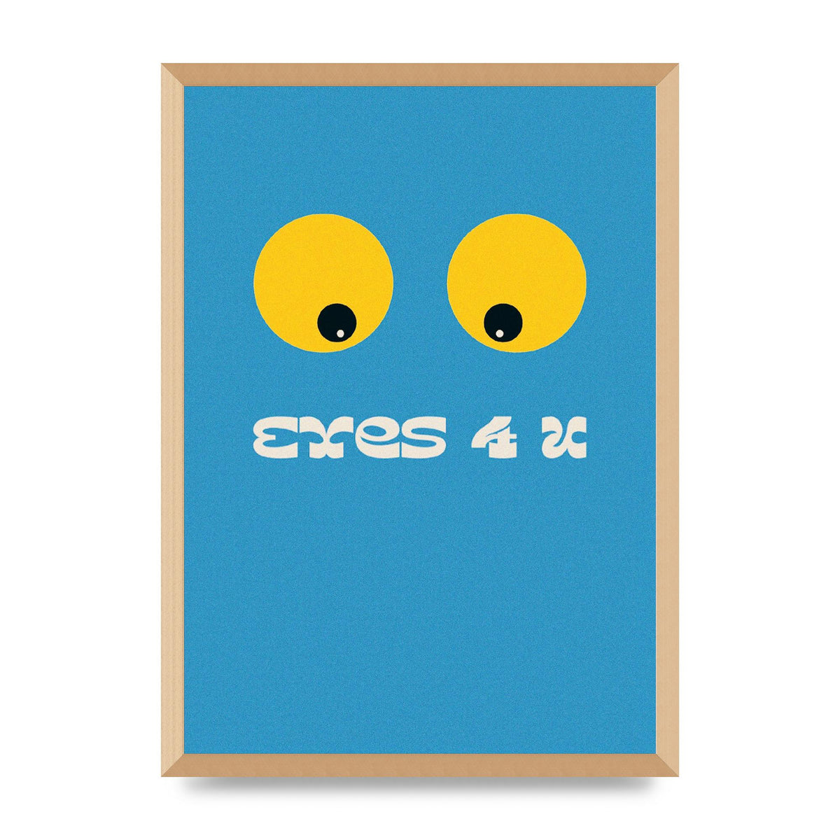 Eyes 4 U Cartoon 80's Game Style Retro Printed Poster - A2 framed