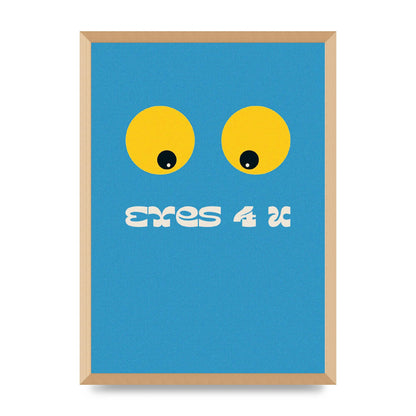 Eyes 4 U Cartoon 80's Game Style Retro Printed Poster - A2 framed
