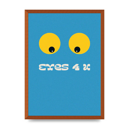 Eyes 4 U Cartoon 80's Game Style Retro Printed Poster - A2 framed