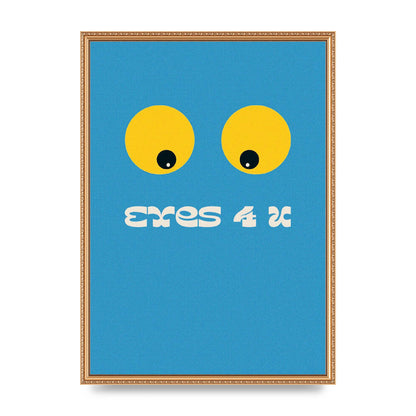 Eyes 4 U Cartoon 80's Game Style Retro Printed Poster - A2 framed