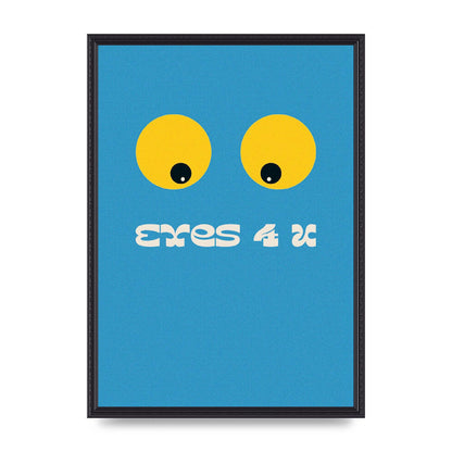 Eyes 4 U Cartoon 80's Game Style Retro Printed Poster - A2 framed