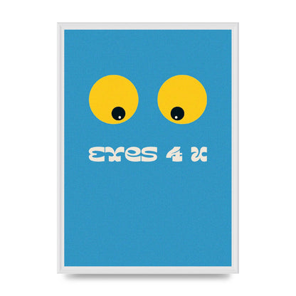 Eyes 4 U Cartoon 80's Game Style Retro Printed Poster - A2 framed