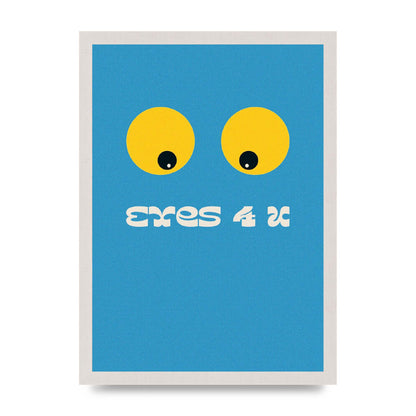 Eyes 4 U Cartoon 80's Game Style Retro Printed Poster - A3 framed
