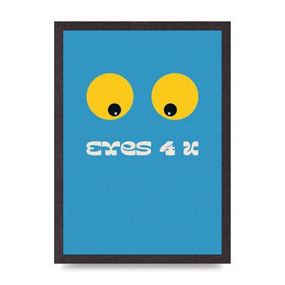 Eyes 4 U Cartoon 80's Game Style Retro Printed Poster - A3 framed