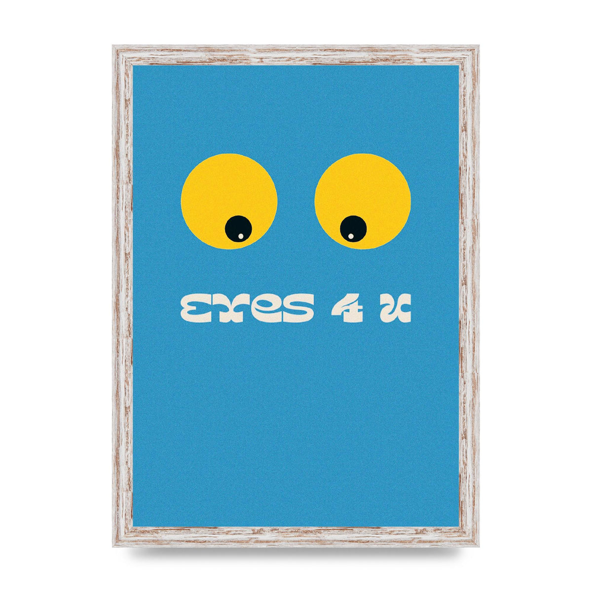 Eyes 4 U Cartoon 80's Game Style Retro Printed Poster - A3 framed