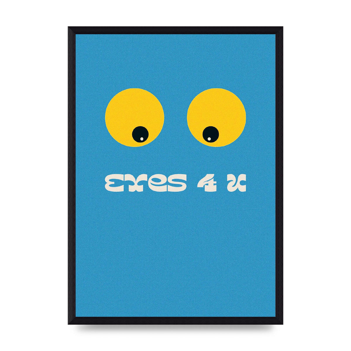 Eyes 4 U Cartoon 80's Game Style Retro Printed Poster - A3 framed
