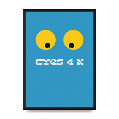 Eyes 4 U Cartoon 80's Game Style Retro Printed Poster - A3 framed