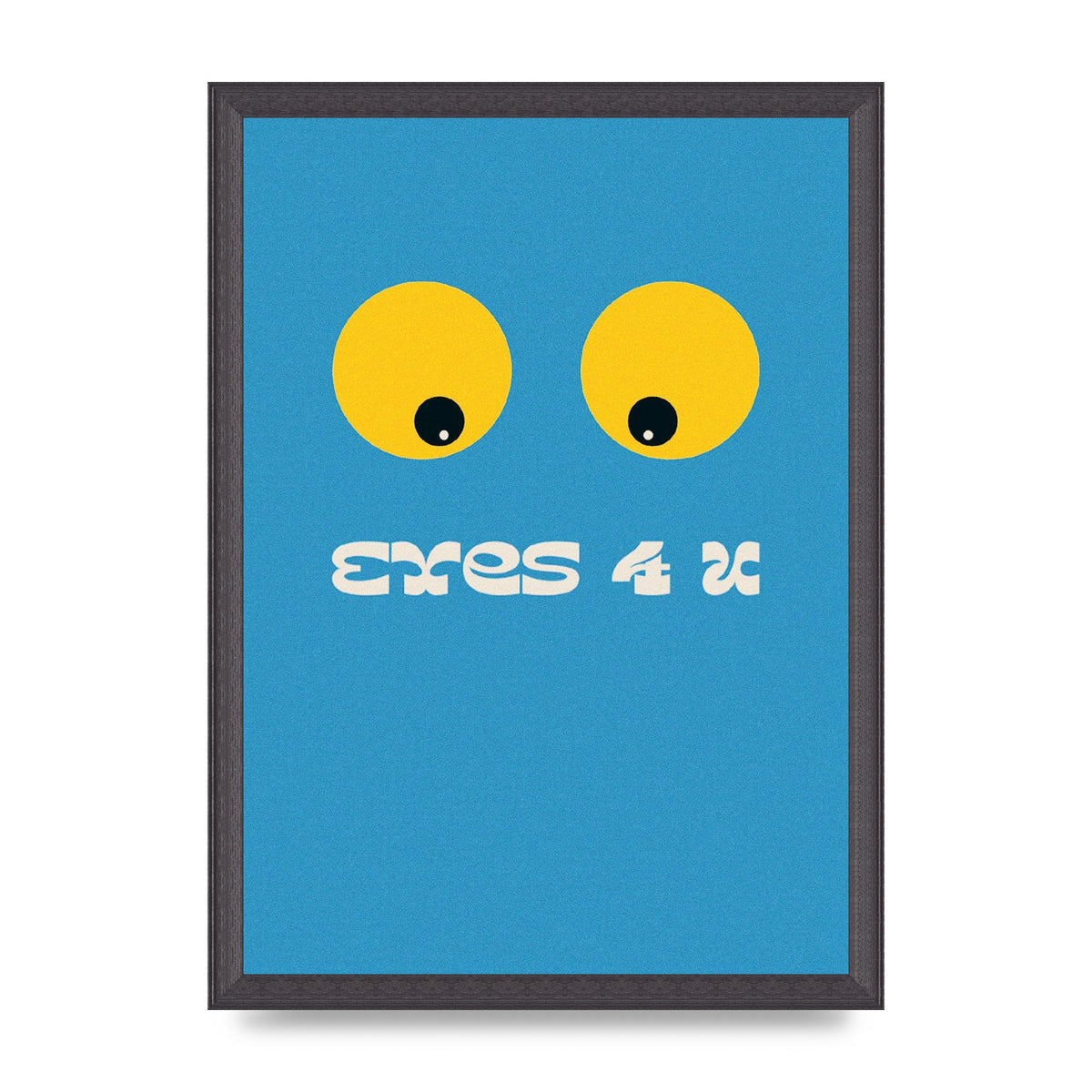 Eyes 4 U Cartoon 80's Game Style Retro Printed Poster - A3 framed